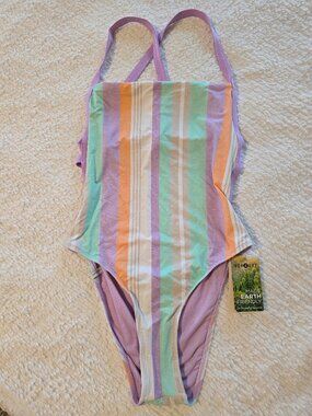 NWT Body Glove x Tatiana Weston-Webb Electra One Piece Swimsuit Lilac Stripe - S